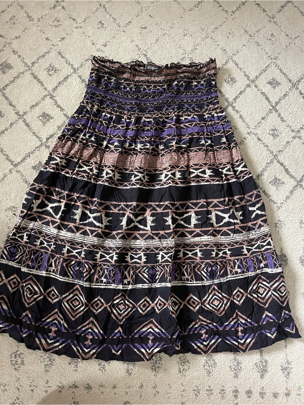 2000s Boho tube top dress